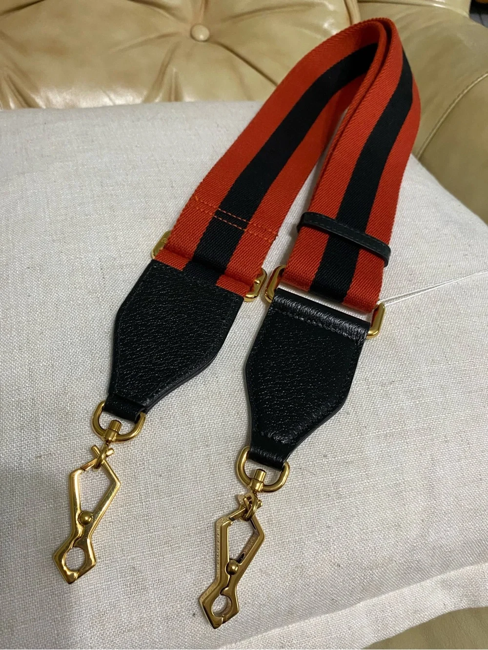 COA Gucci NEW Wide Web Replacement Bag Strap Navy/Red Wool Stripe Unisex
